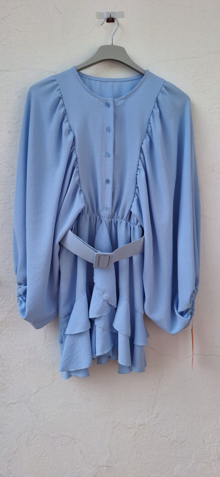 Other Light Blue Button-Front Dress with Belt product image